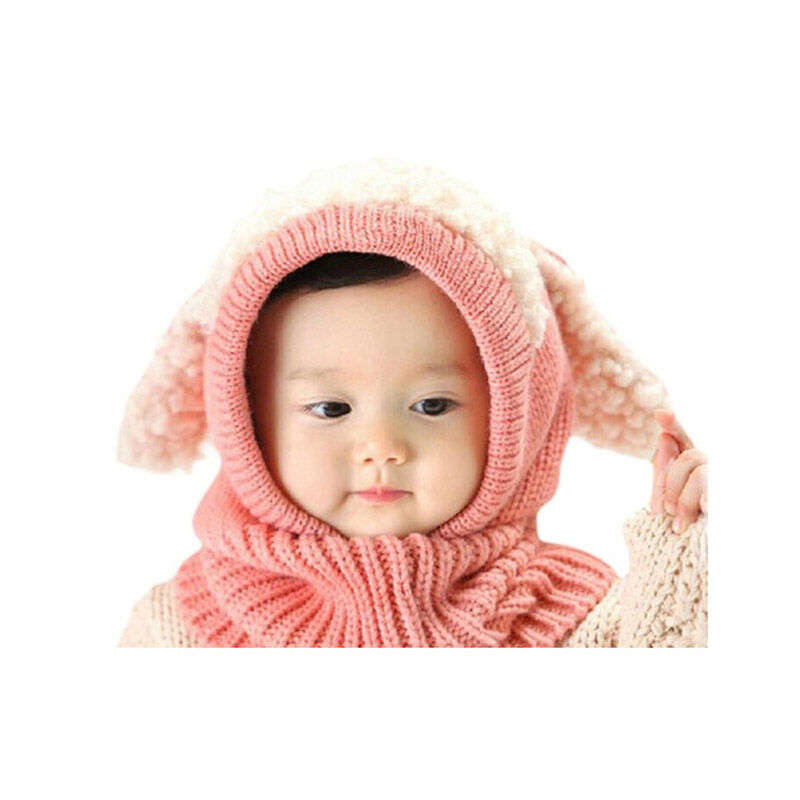 SPM Παιδικό Πλεκτό Σκουφάκι με Αυτιά Χρώματος Ροζ SPM DYN-FluffyBean