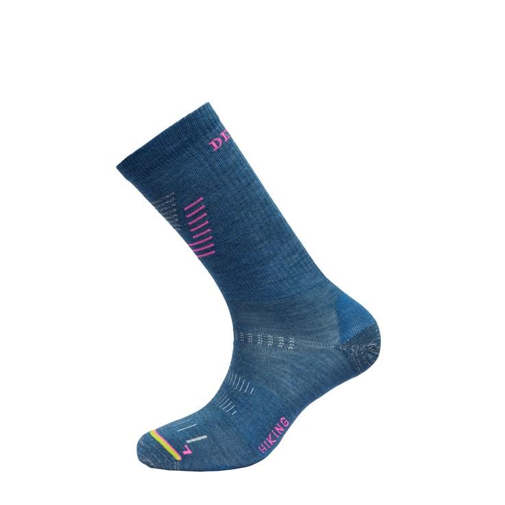 Devold Unisex Hiking Light Sock - Merino Wool, Skydiver / Pink / 35-37