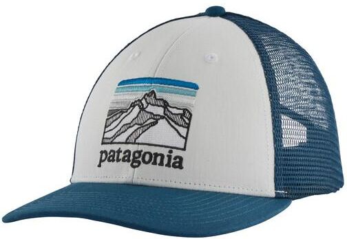 Patagonia Unisex Line Logo Ridge LoPro Trucker Hat, White w/Crater Blue