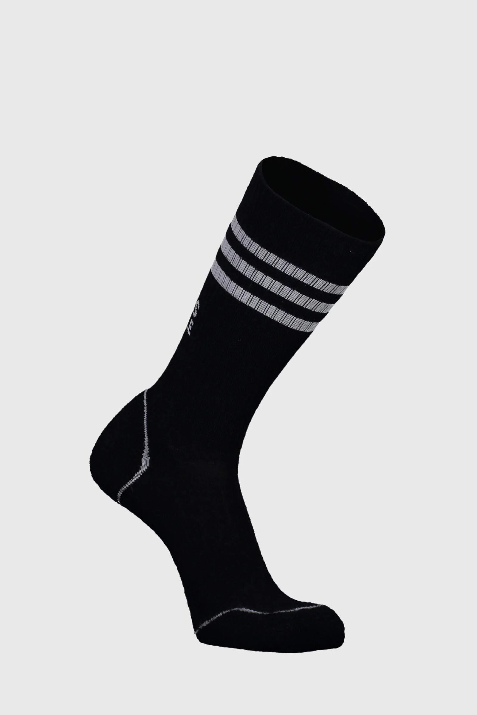 Mons Royale Unisex Signature Crew Sock - Merino Wool, Black / Grey / 45-47