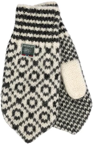 Devold Unisex Svalbard Mitten - Made From Pure New Wool, OffWhite / Anthracite / L