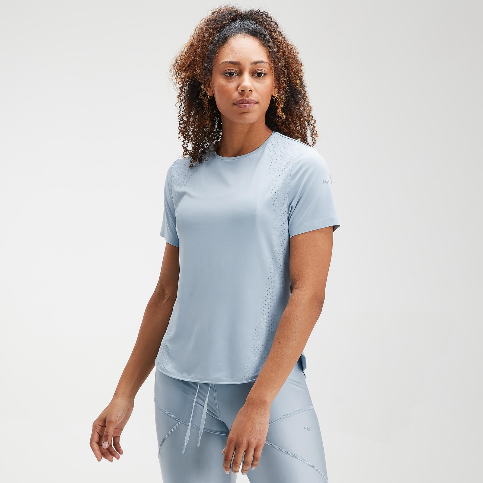 MP Women's Velocity Short Sleeve Top- Light Blue - XS