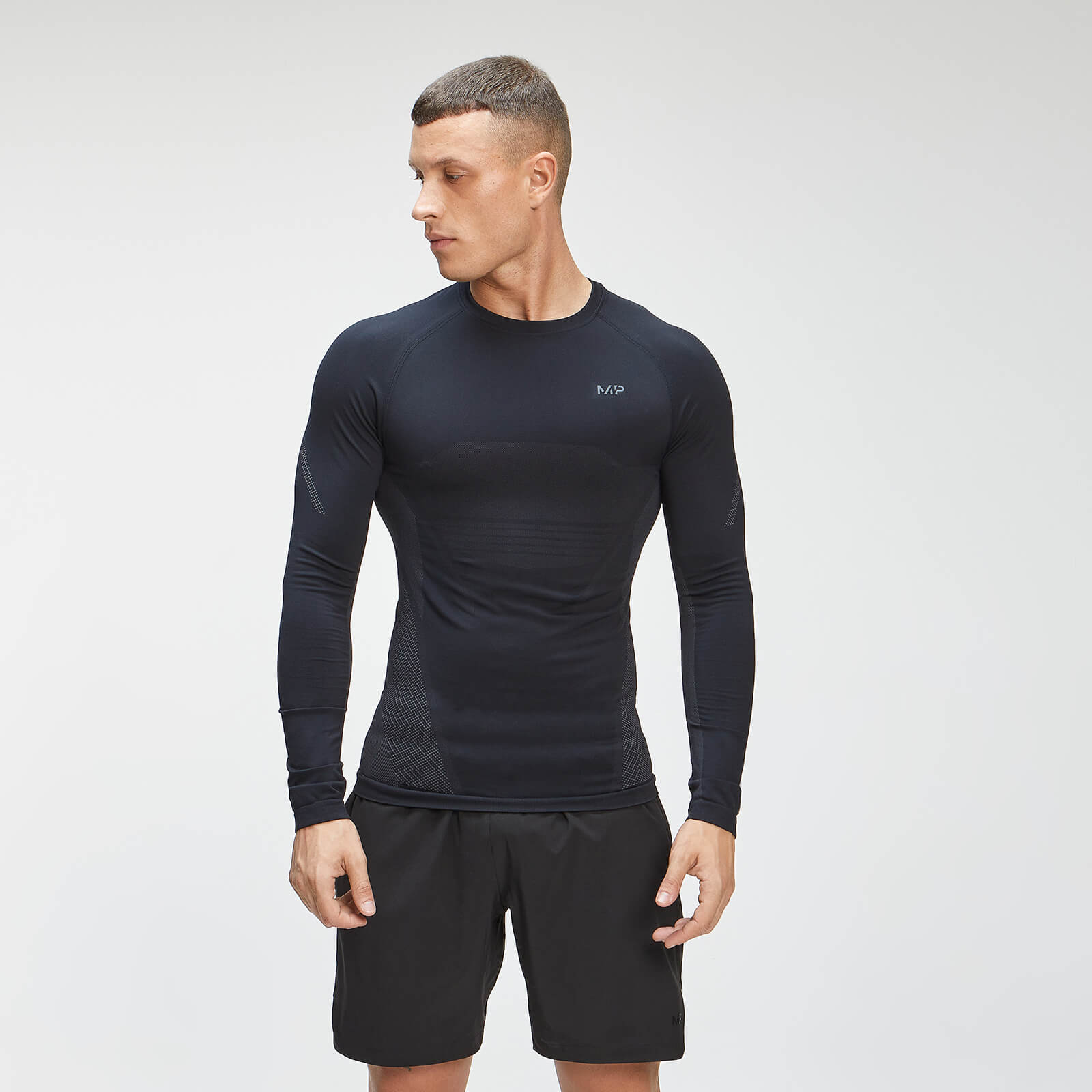 MP Men's Tempo Seamless Long Sleeve Top - Black - XXXL