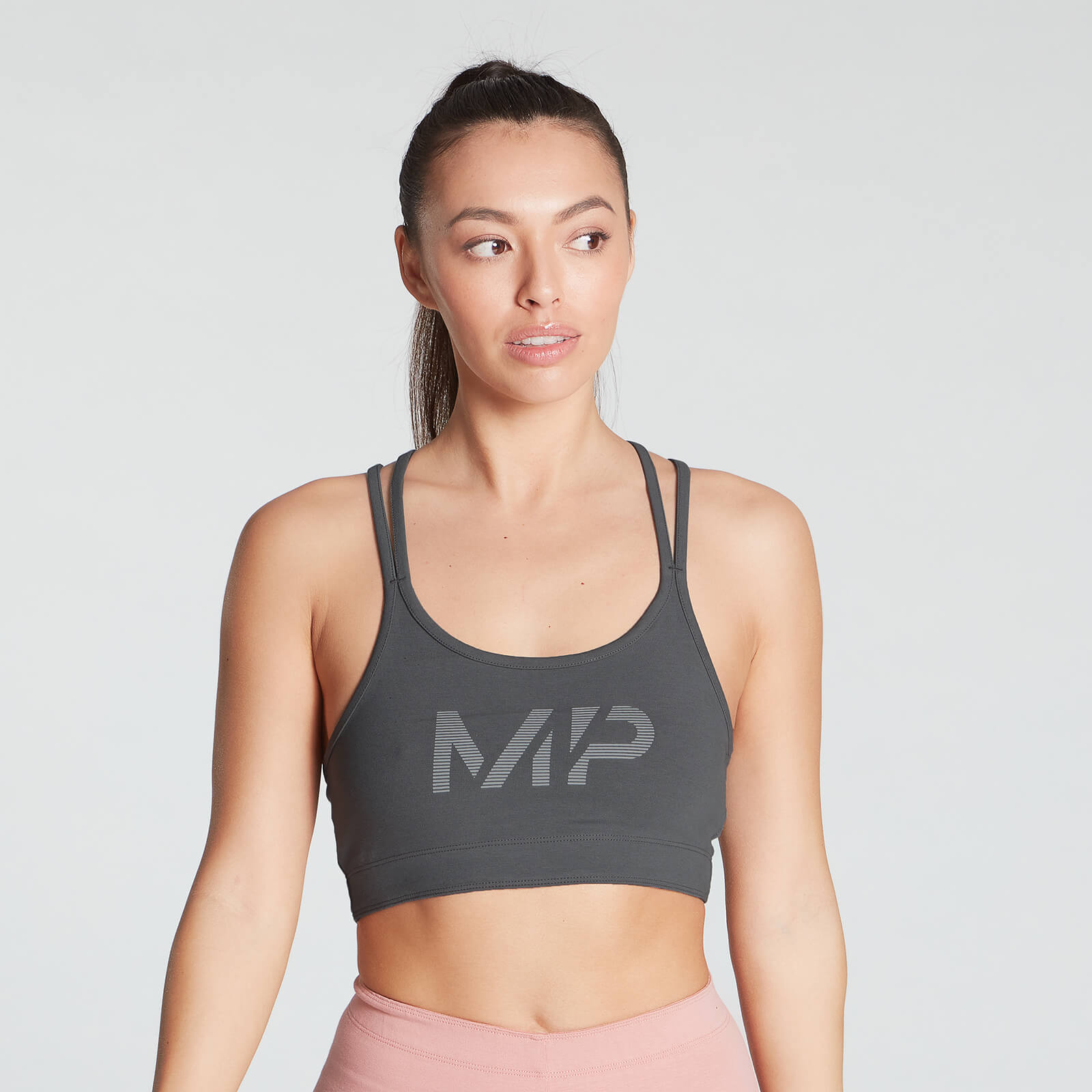 MP Women's Gradient Line Graphic Sports Bra - Carbon - XXS