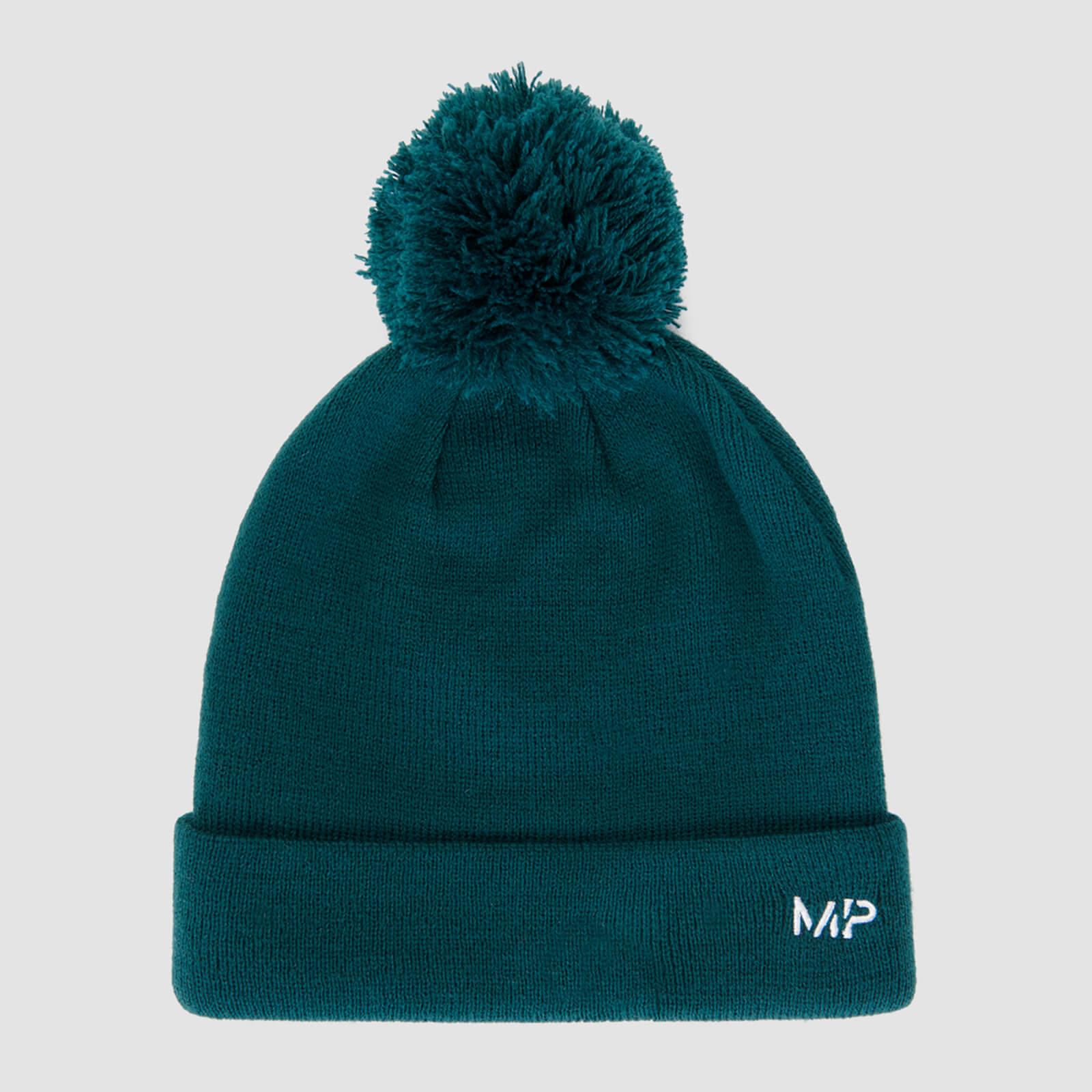 MP Bobble Hat - Deep Teal/White