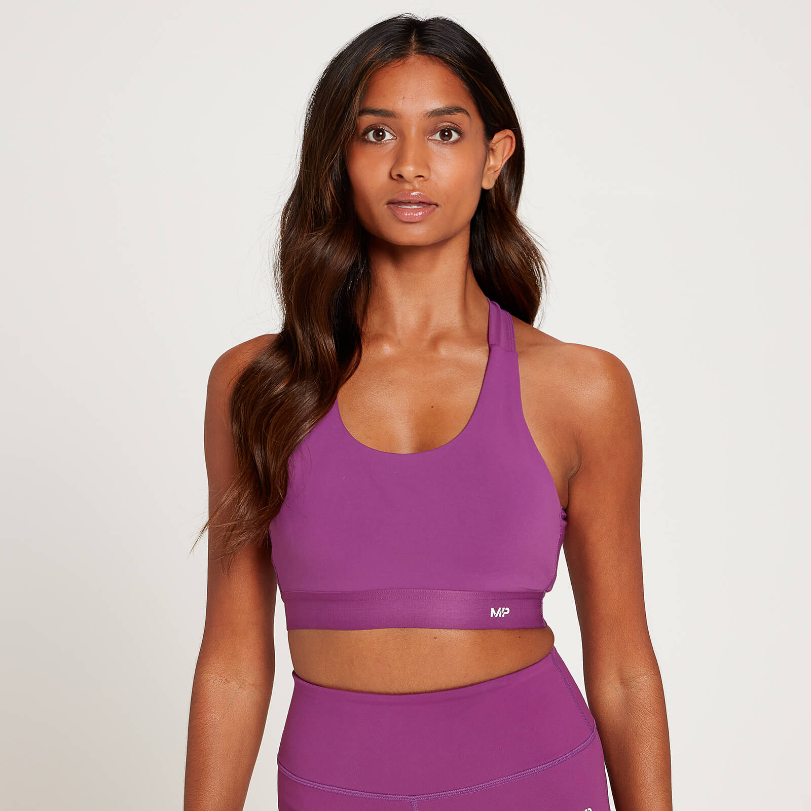 MP Women's Power Cross Back Sports Bra - Purple  - M