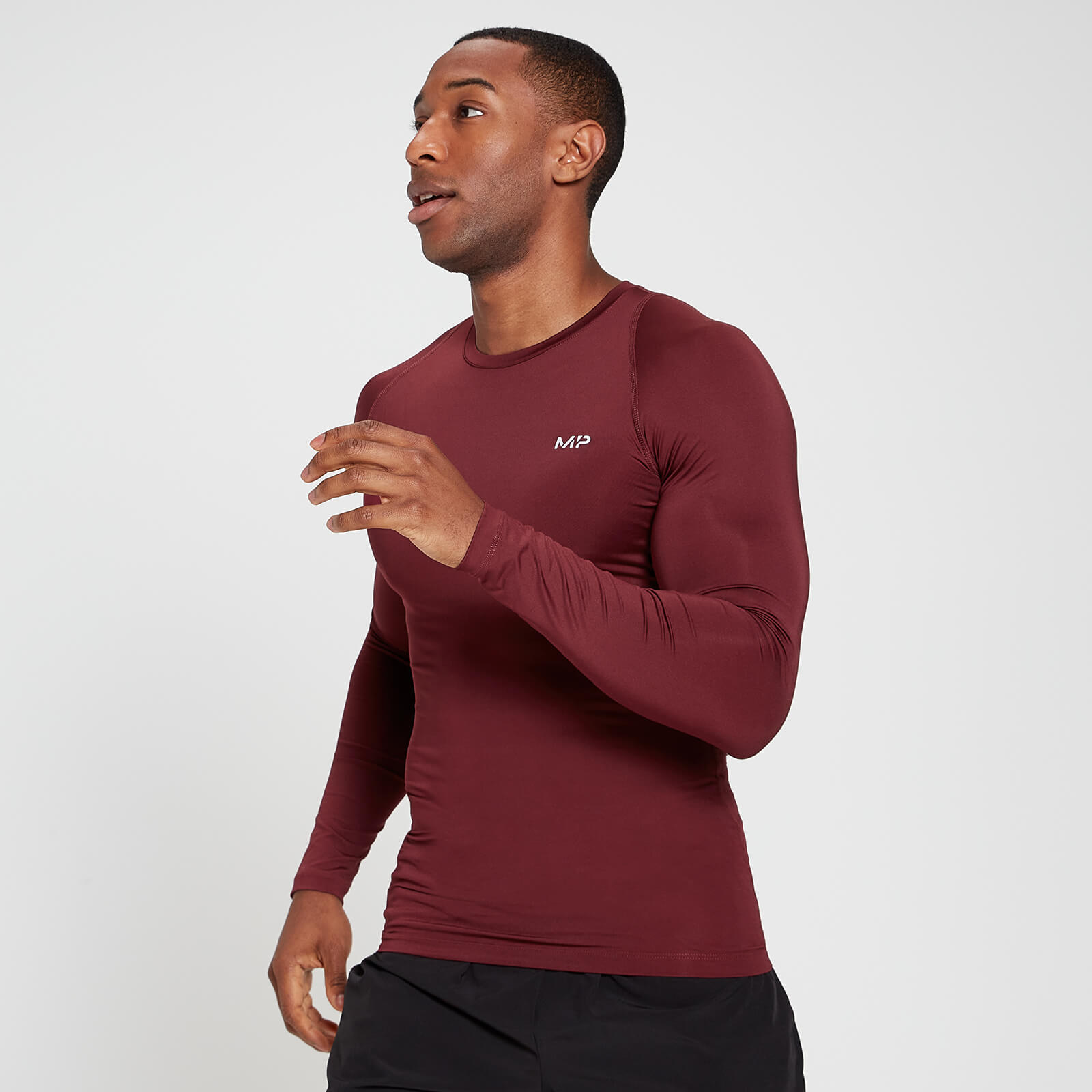 MP Men's Base Layer Long Sleeve Top - Merlot - L