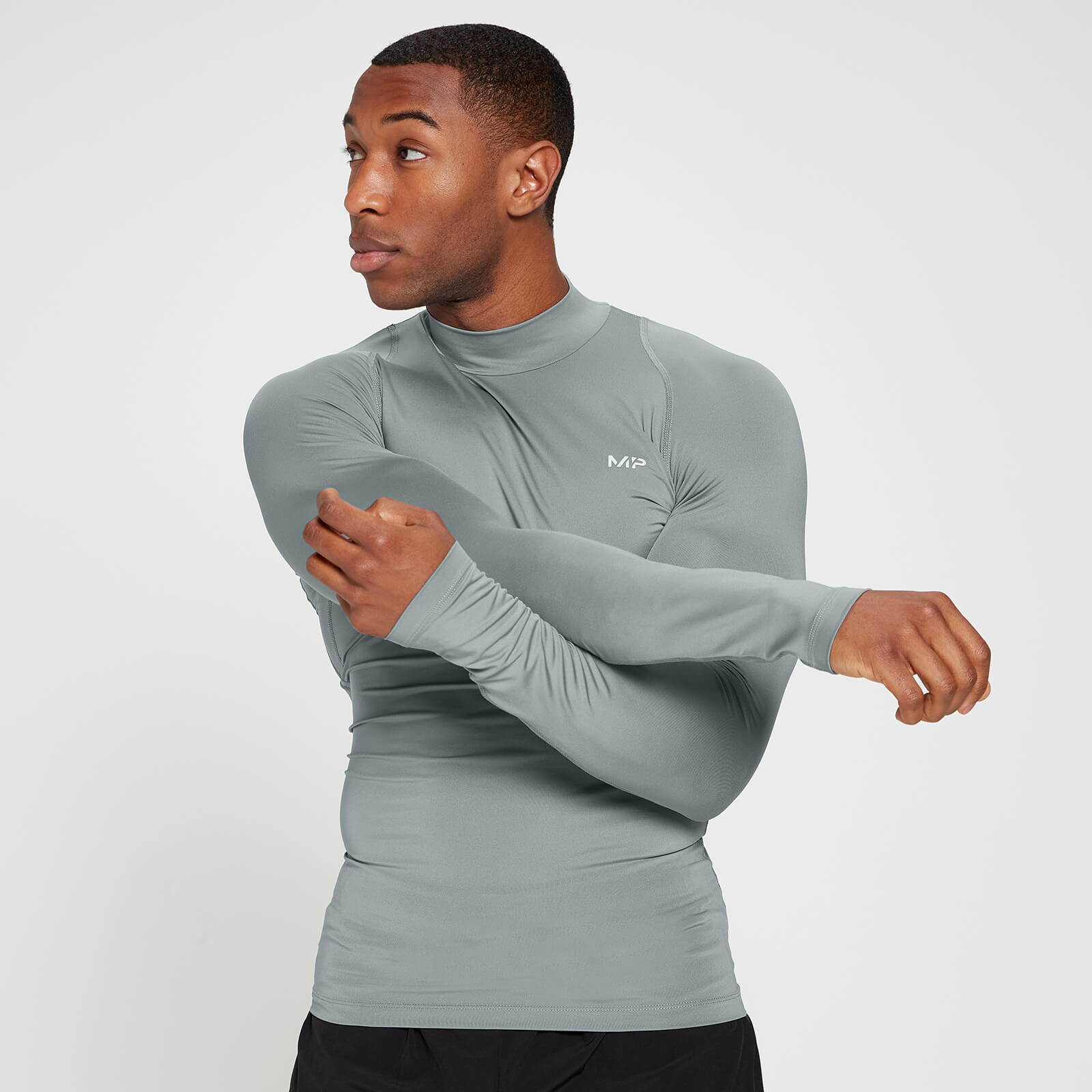 MP Men's Training Base Layer High Neck Long Sleeve Top - Storm - L