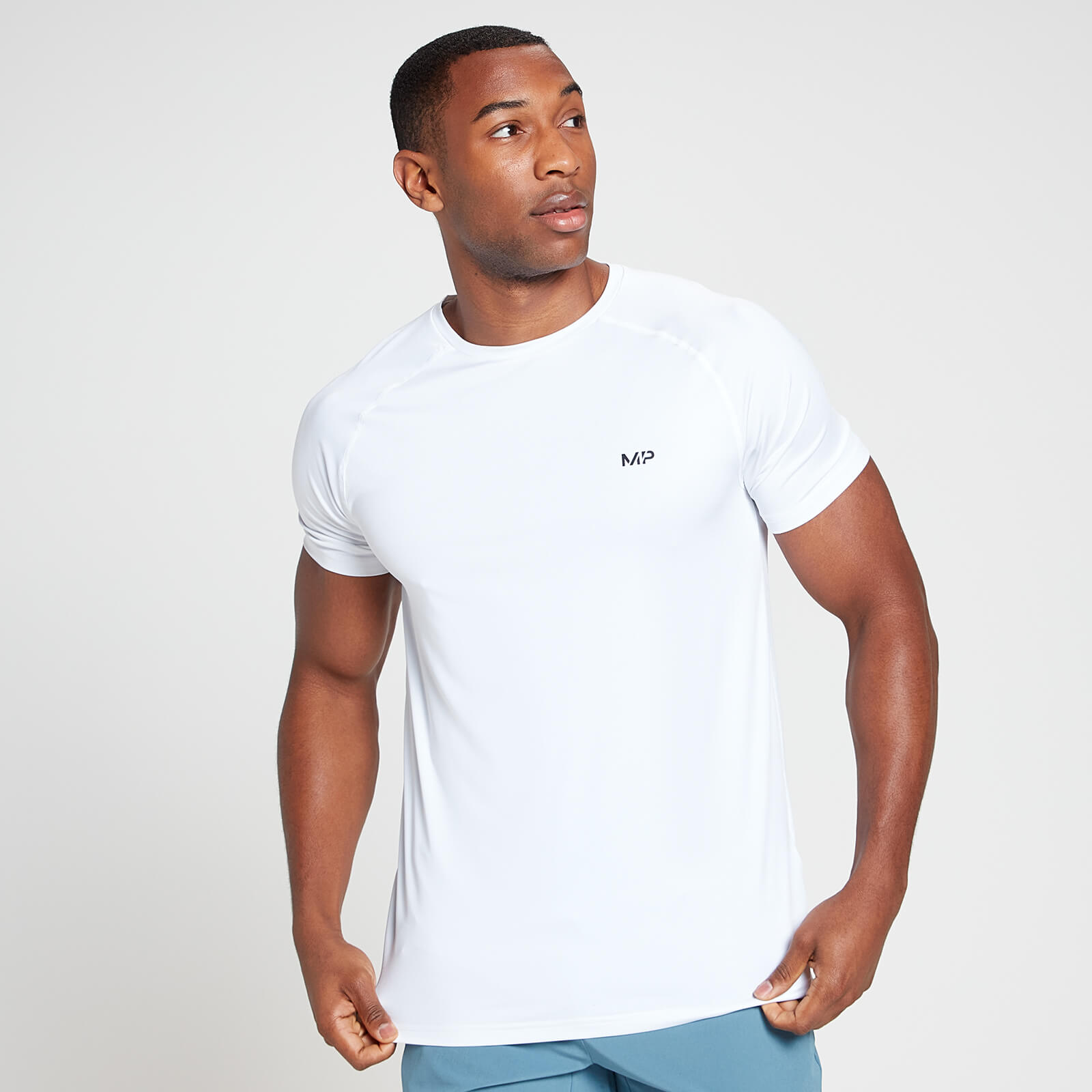 MP Men's Run Graphic Training Short Sleeve T-Shirt - White - L