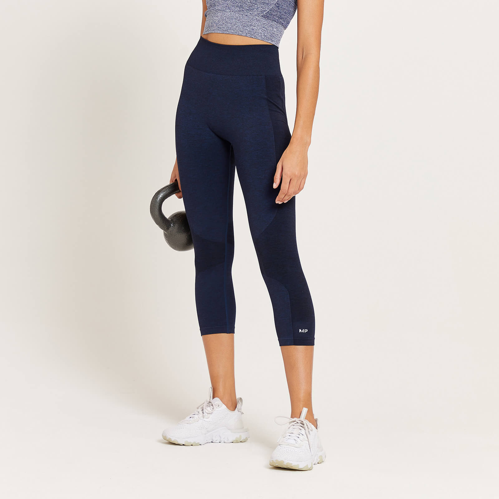 MP Women's Curve High Waisted 3/4 Leggings - Galaxy Blue Marl  - L