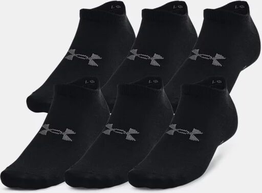 Under Armour Unisex UA Essential 6-Pack No Show Socks Black Size: (LG)