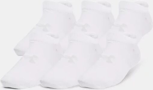 Under Armour Kids' UA Essential 6-Pack No Show Socks White Size: (MD)