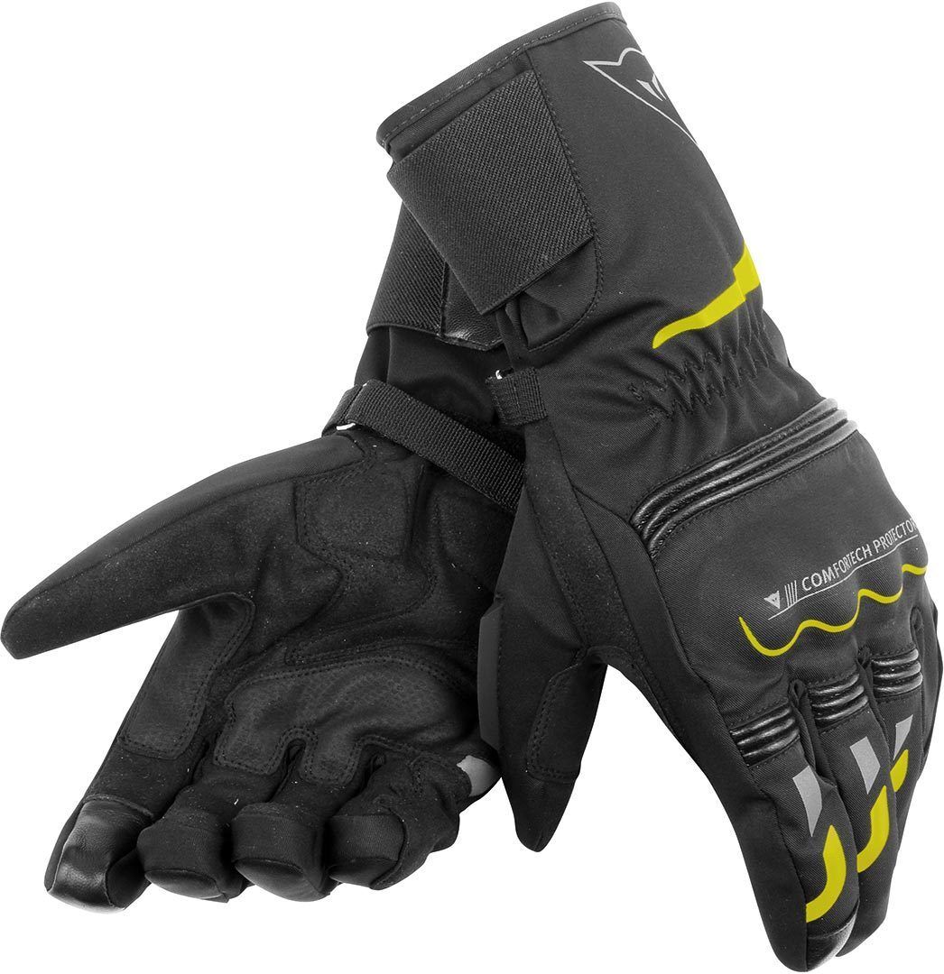 Dainese Tempest Unisex D-Dry Long Motorcycle Gloves  - Black Yellow