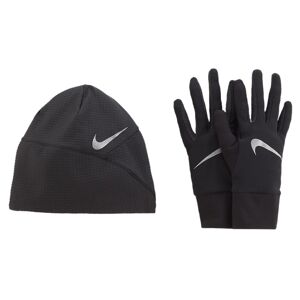 Nike Essential Running Set - guanti e berretto Black/Grey L/XL