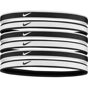 Nike Set di 6 fasce per capelli Swoosh Bianco e Nero Unisex DA7156-100 ONE