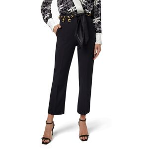 ELISABETTA FRANCHI PANTALONE A ZAMPETTA IN CREPE STRETCH CON CINTURA FOULARD donna nero PAT1641E2 40