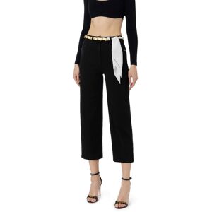 ELISABETTA FRANCHI JEANS PALAZZO CROPPED CON CINTURA CATENA donna nero PJ42D41E2 26