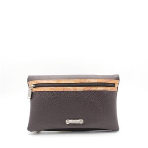 Classe Pochette Busta Ripiegata Con Clip Pelle Marrone Scuro Marrone Scuro