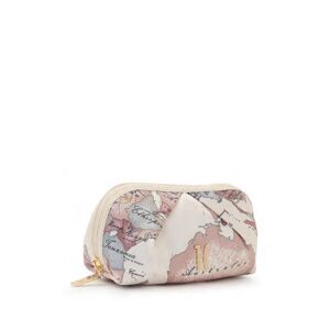 Classe Pochette Beauty Piccolo Con Pinces Raso Lucido Stampa Geo Lady Avorio 905 Avorio