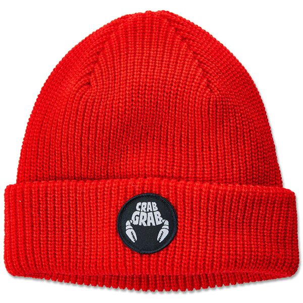crab grab circle patch beanie red one size