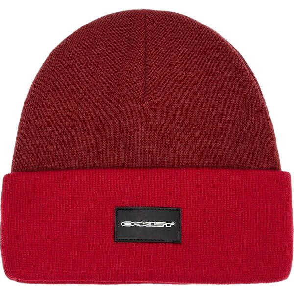 oakley tc stretch logo beanie red line iron red one size