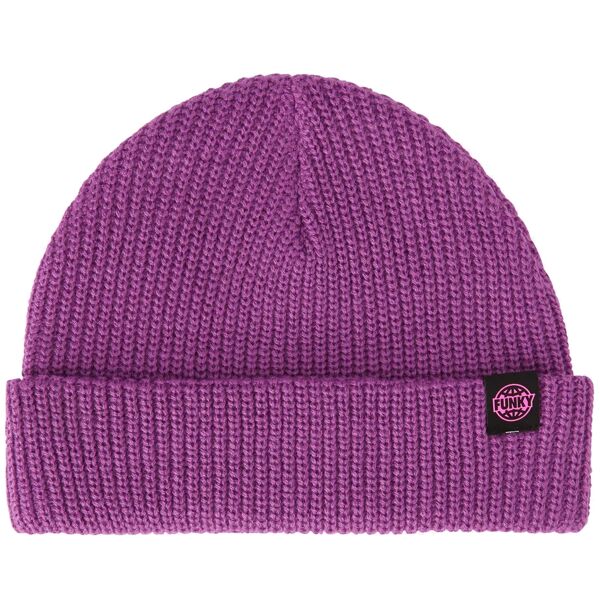 funky logo short beanie purple one size