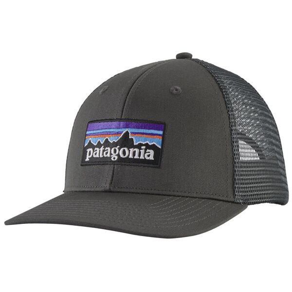 patagonia p-6 logo trucker - cappellino dark grey