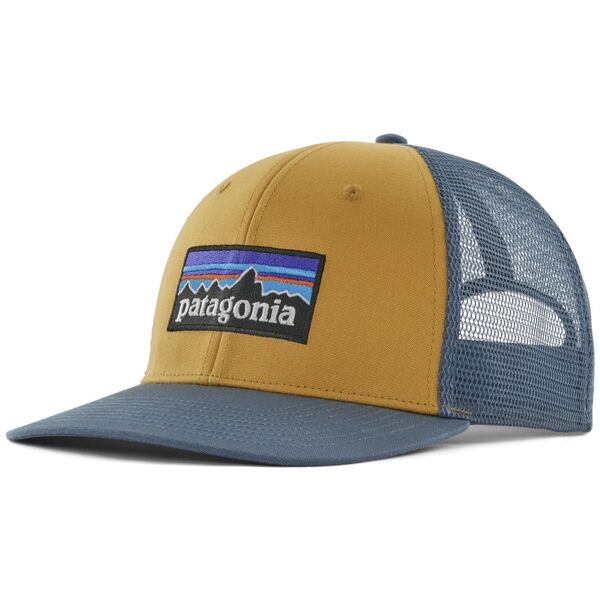 patagonia p-6 logo trucker - cappellino yellow/blue