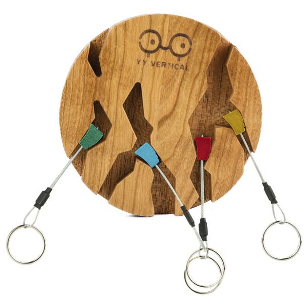 yy vertical circle key holder - portachiavi da parete brown