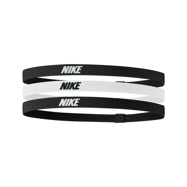 nike set di 3 fasce per capelli elastic bianco e nero unisex dr5205-036 one