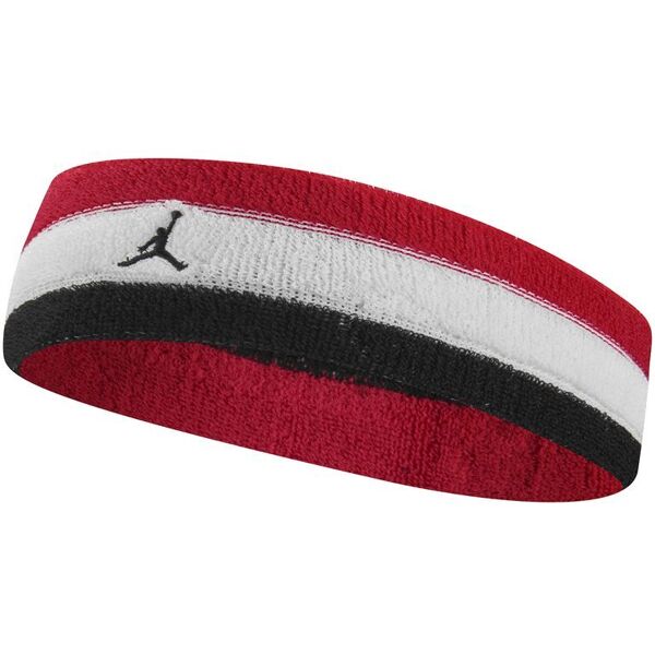 nike fascia per capelli jordan rosso/nero/bianco unisex dv4210-667 one