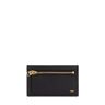 Tom Ford Porta Carte In Pelle Martellata Con Zip Nero 01