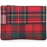 COMME DES GARÇONS WALLET Busta Tartan Patchwork Con Zip Tartan Rosso 01