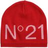 N°21 Cappello Beanie In Misto Lana A Intarsio Rosso II - III