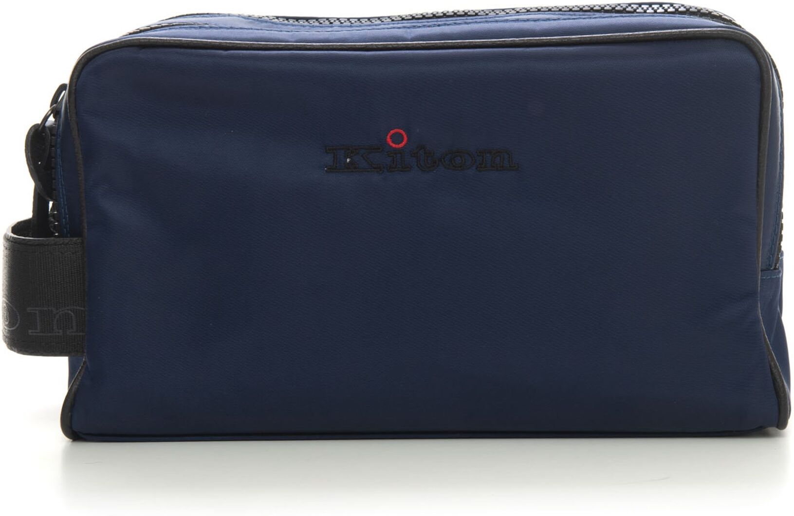 Kiton Pochette in pelle e tessuto Blu Uomo UNI