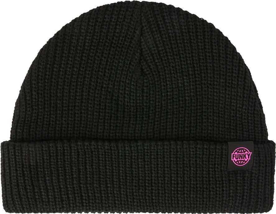 FUNKY LOGO SHORT BEANIE BLACK One Size