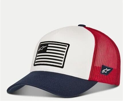 Cappellino Moto Alpinestars FLAG SNAPBACK HAT Bianco Navy Ro taglia un