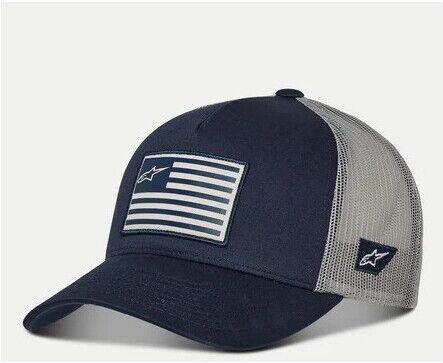 Cappellino Moto Alpinestars FLAG SNAPBACK HAT Navy Grigio taglia unica