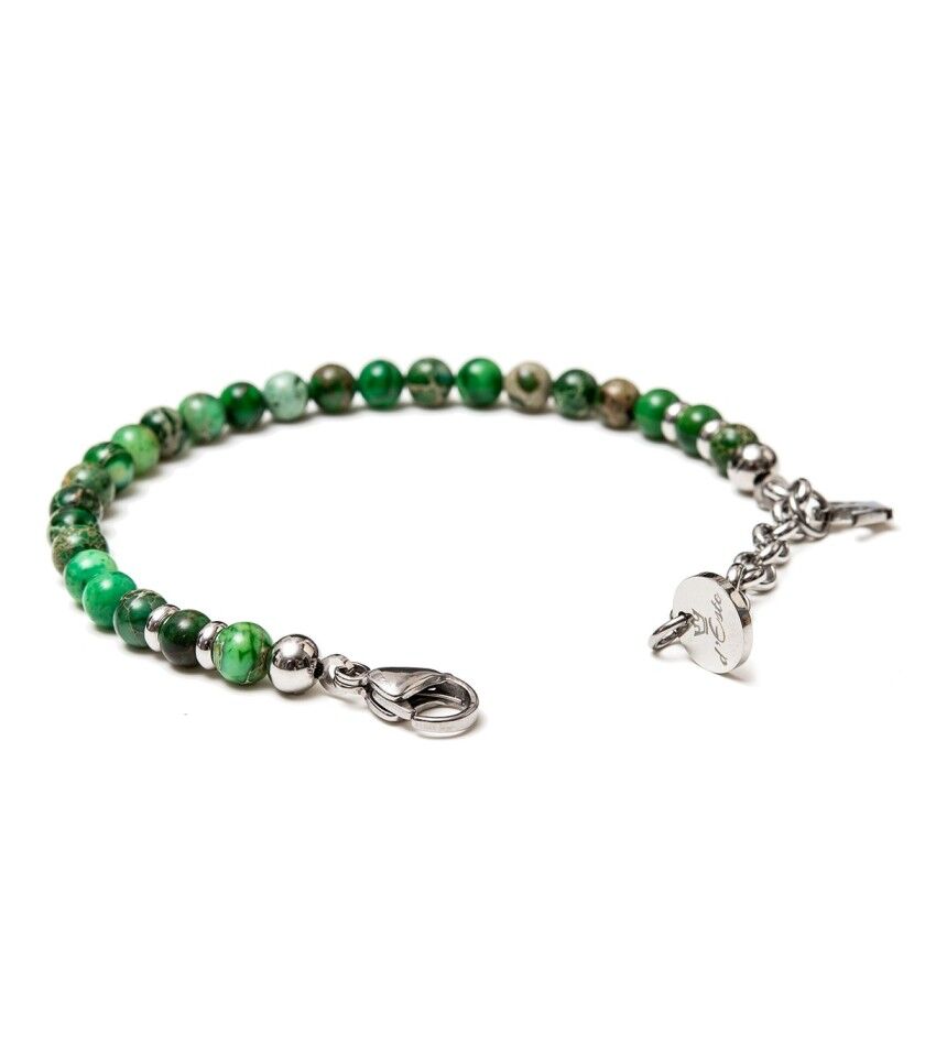 D'Este Bracciale In Pietre Agata Verde