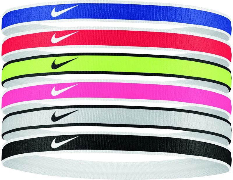 Nike Set di 6 fasce per capelli Swoosh Multicolore Unisex DA7156-655 ONE