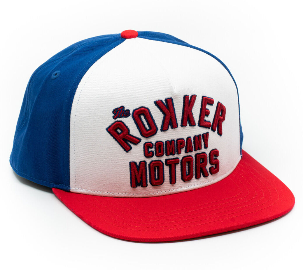 Rokker Motors Snapback Cap Bianco Blu unica taglia