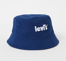 Levi's Lan Poster bucket hoed met logoborduring - Indigo