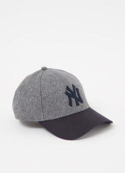 New Era Melton Forty pet in wolblend met New York Yankees borduring - Grijsmele