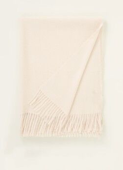 MANGO Sweet sjaal met franjes 190 x 75 cm - Creme