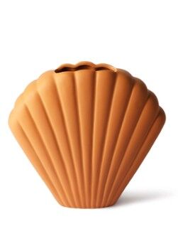 HKliving Shell L vaas 22 cm - Roodbruin