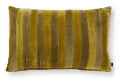 HKliving Striped Velvet sierkussen 50 x 30 cm - Olijfgroen