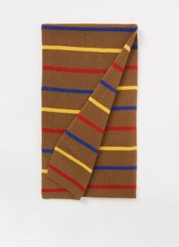 Benetton Fijngebreide sjaal in kasjmierblend 195 x 25 cm - Lichtbruin