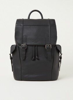 Ted Baker Talmate rugzak van leer met 12 inch laptopvak - Zwart