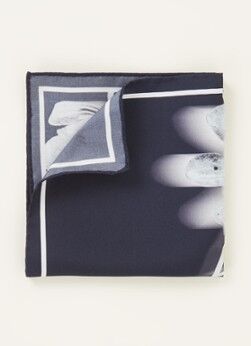 Ted Baker Three pochet van zijde met bloemenprint - Donkerblauw