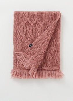 Ted Baker Kabelgebreide sjaal in wolblend 180 x 35 cm - Roze